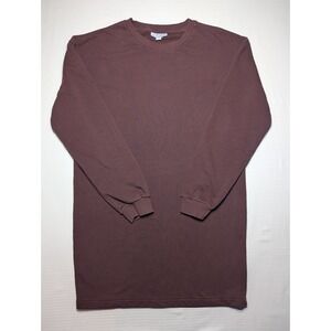 Topshop Sweatshirt Dress Oversized Brown Minimalist Crewneck Relaxed Fit